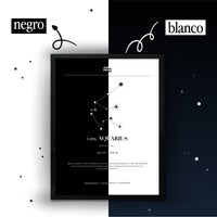 Arte Zodiacal Acuario | Minimalista y Elegante | Digital (Correo Electrónico, 28x37cm)