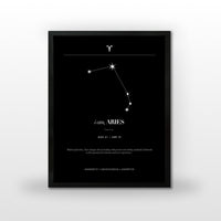 Arte Zodiacal Aries | Minimalista y Elegante | Digital (Correo Electrónico, 28x37cm)