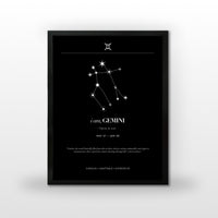 Arte Zodiacal Géminis | Minimalista y Elegante | Digital (Correo Electrónico, 28x37cm)