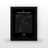 Arte Zodiacal Leo | Coordenadas | Digital (Correo Electrónico, 28x37cm)