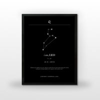 Arte Zodiacal Leo | Minimalista y Elegante | Digital (Correo Electrónico, 28x37cm)