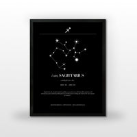 *Arte Zodiacal Sagitario | Minimalista y Elegante | Digital (Correo Electrónico, 28x37cm)