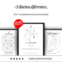 *Arte Zodiacal Sagitario | Minimalista y Elegante | Digital (Correo Electrónico, 28x37cm)