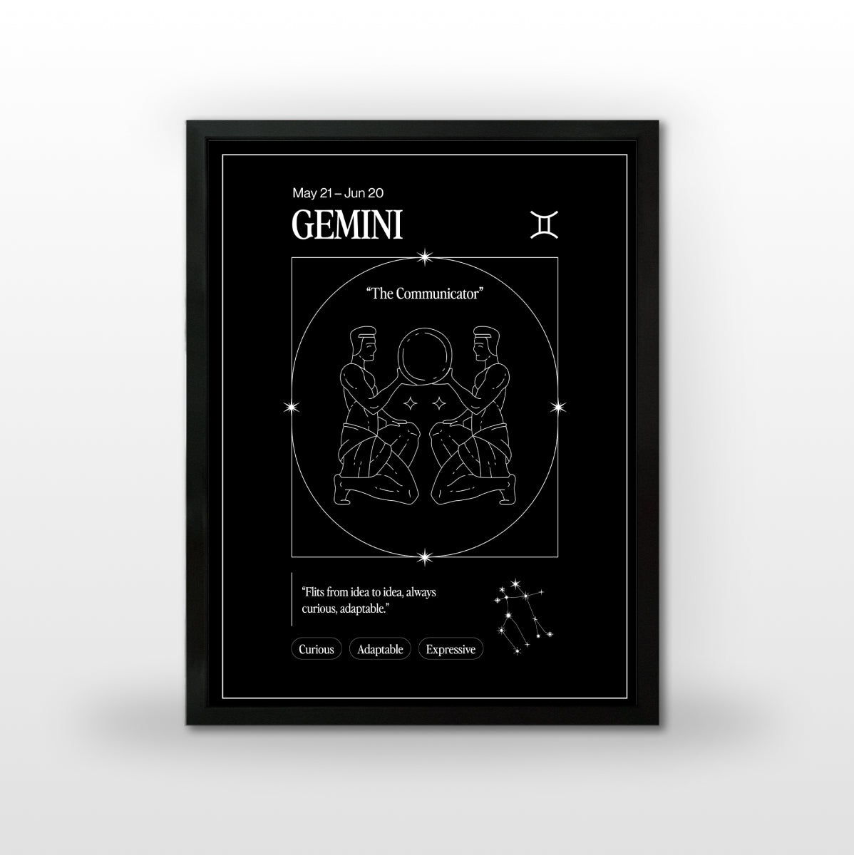 Arte Zodiacal Géminis | Ilustracion | Digital (Correo Electrónico, 28x37cm)