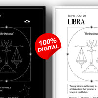 *Arte Zodiacal Libra | Ilustracion | Digital (Correo Electrónico, 28x37cm)