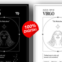 *Arte Zodiacal Virgo | Ilustracion | Digital (Correo Electrónico, 28x37cm)