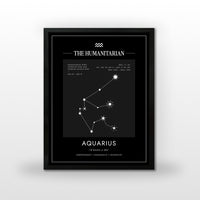 Arte Zodiacal Acuario | Coordenadas | Digital (Correo Electrónico, 28x37cm)