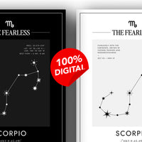 *Arte Zodiacal Escorpio | Coordenadas | Digital (Correo Electrónico, 28x37cm)