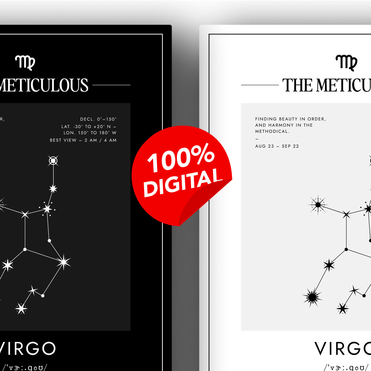 *Arte Zodiacal Virgo | Coordenadas | Digital (Correo Electrónico, 28x37cm)