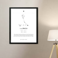 Arte Zodiacal Piscis | Minimalista y Elegante | Digital (Correo Electrónico, 28x37cm)