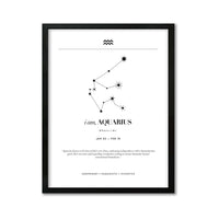 Arte Zodiacal Acuario | Minimalista y Elegante | Digital (Correo Electrónico, 28x37cm)