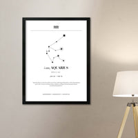 Arte Zodiacal Acuario | Minimalista y Elegante | Digital (Correo Electrónico, 28x37cm)