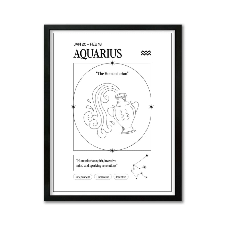 Arte Zodiacal Acuario | Ilustracion | Digital (Correo Electrónico, 28x37cm)