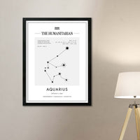 Arte Zodiacal Acuario | Coordenadas | Digital (Correo Electrónico, 28x37cm)