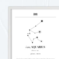 Acuario – Constelación Minimalista – Mapa Zodiacal