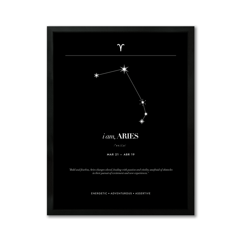 Arte Zodiacal Aries | Minimalista y Elegante | Digital (Correo Electrónico, 28x37cm)