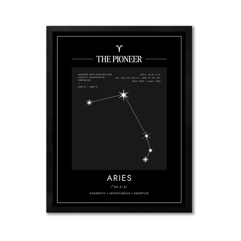 Arte Zodiacal Aries | Coordenadas | Digital (Correo Electrónico, 28x37cm)
