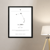 Arte Zodiacal Aries | Minimalista y Elegante | Digital (Correo Electrónico, 28x37cm)