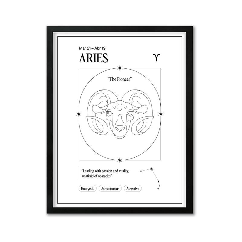 Arte Zodiacal Aries | Ilustración | Digital (Correo Electrónico, 28x37cm)