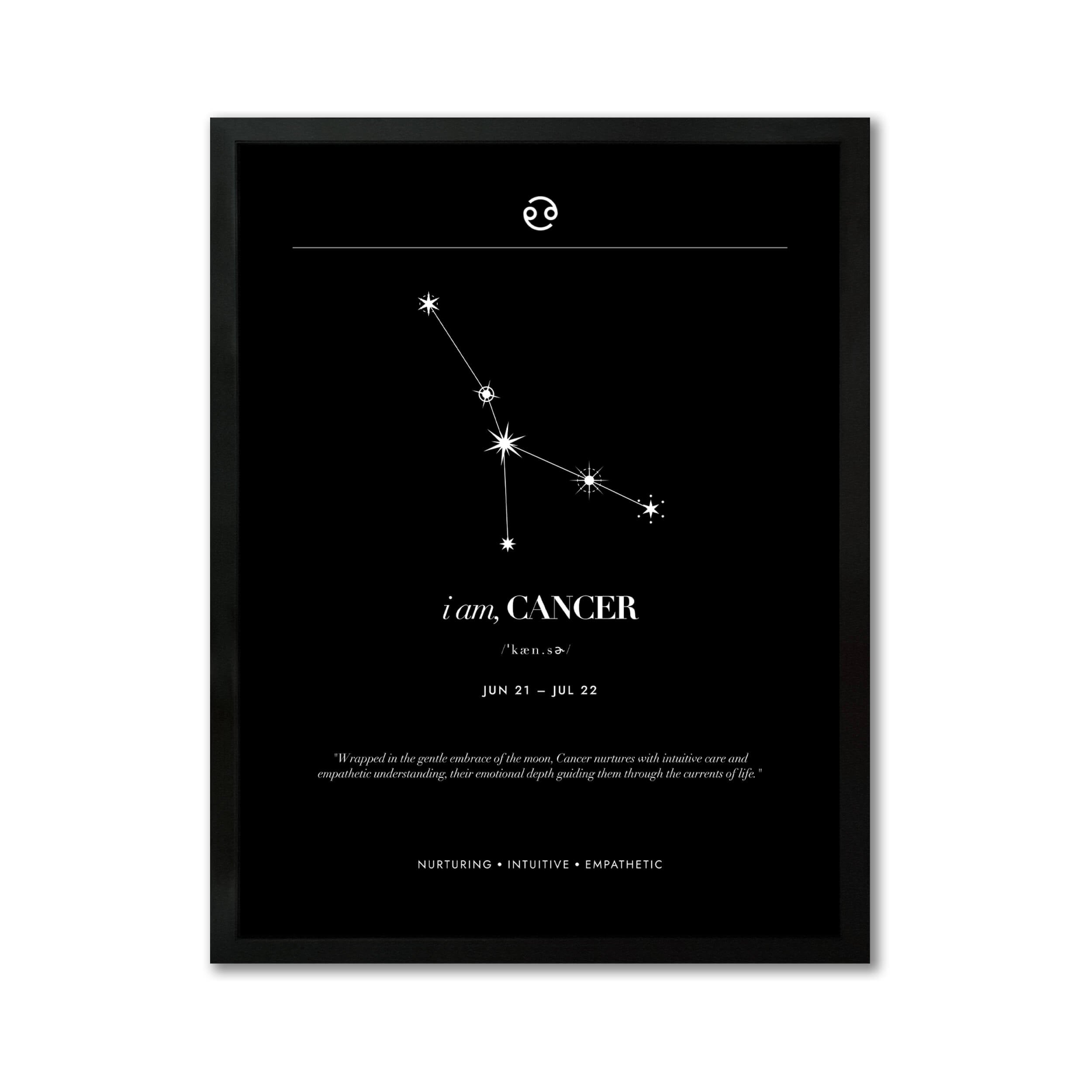 Arte Zodiacal Cancer | Minimalista y Elegante | Digital (Correo Electrónico, 28x37cm)