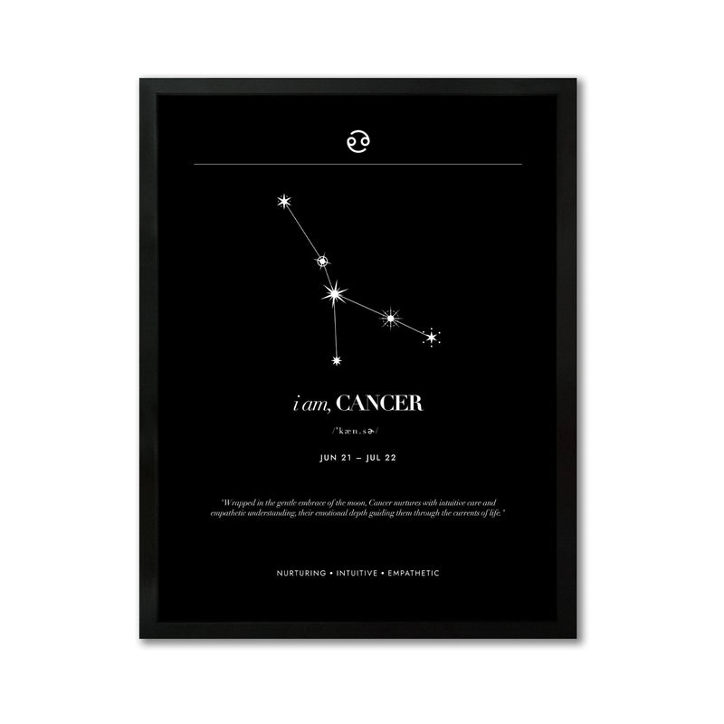 Arte Zodiacal Cancer | Minimalista y Elegante | Digital (Correo Electrónico, 28x37cm)