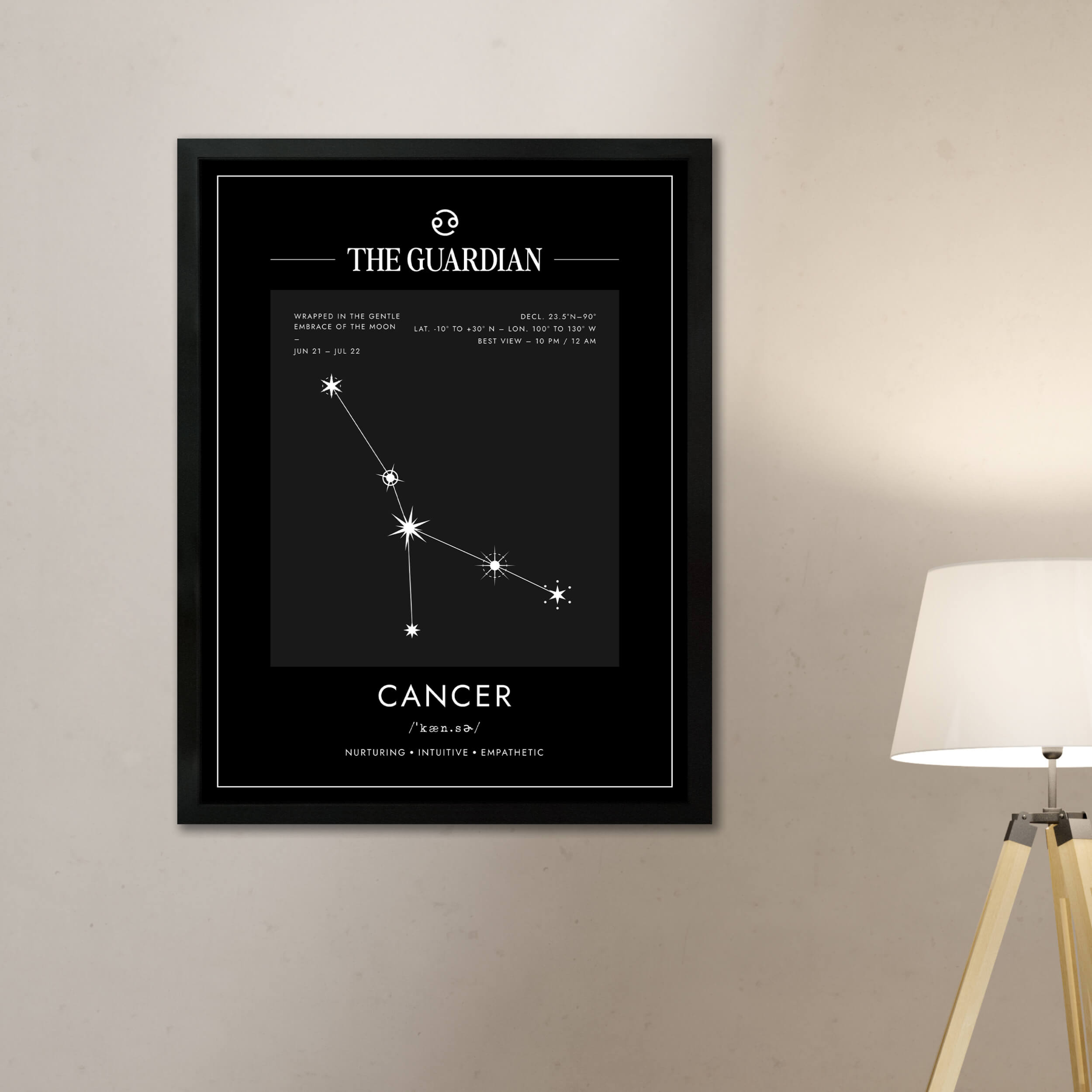 Arte Zodiacal Cancer | Coordenadas | Digital (Correo Electrónico, 28x37cm)
