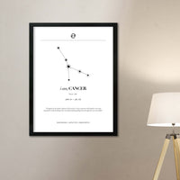 Arte Zodiacal Cancer | Minimalista y Elegante | Digital (Correo Electrónico, 28x37cm)