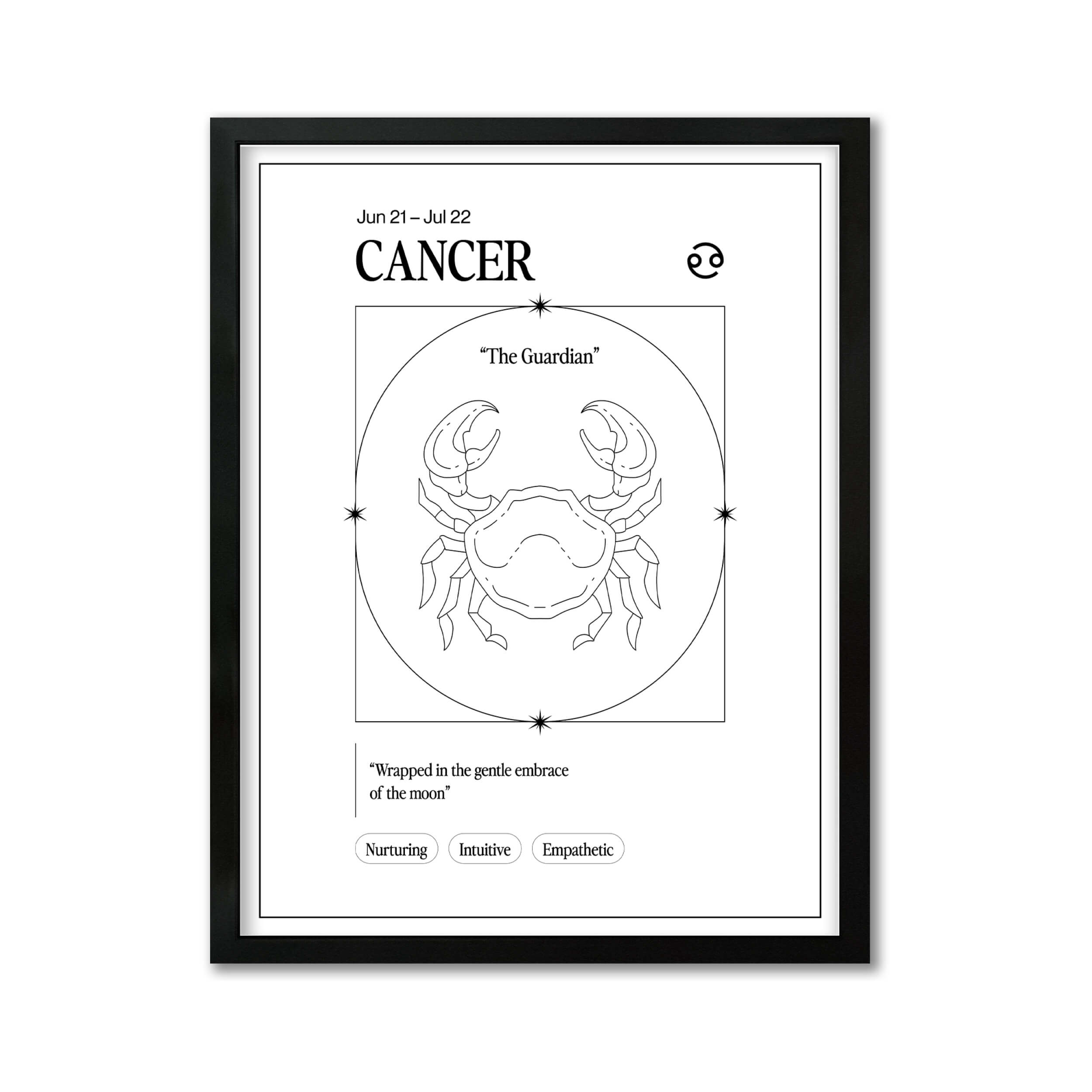 Arte Zodiacal Cancer | Ilustracion | Digital (Correo Electrónico, 28x37cm)