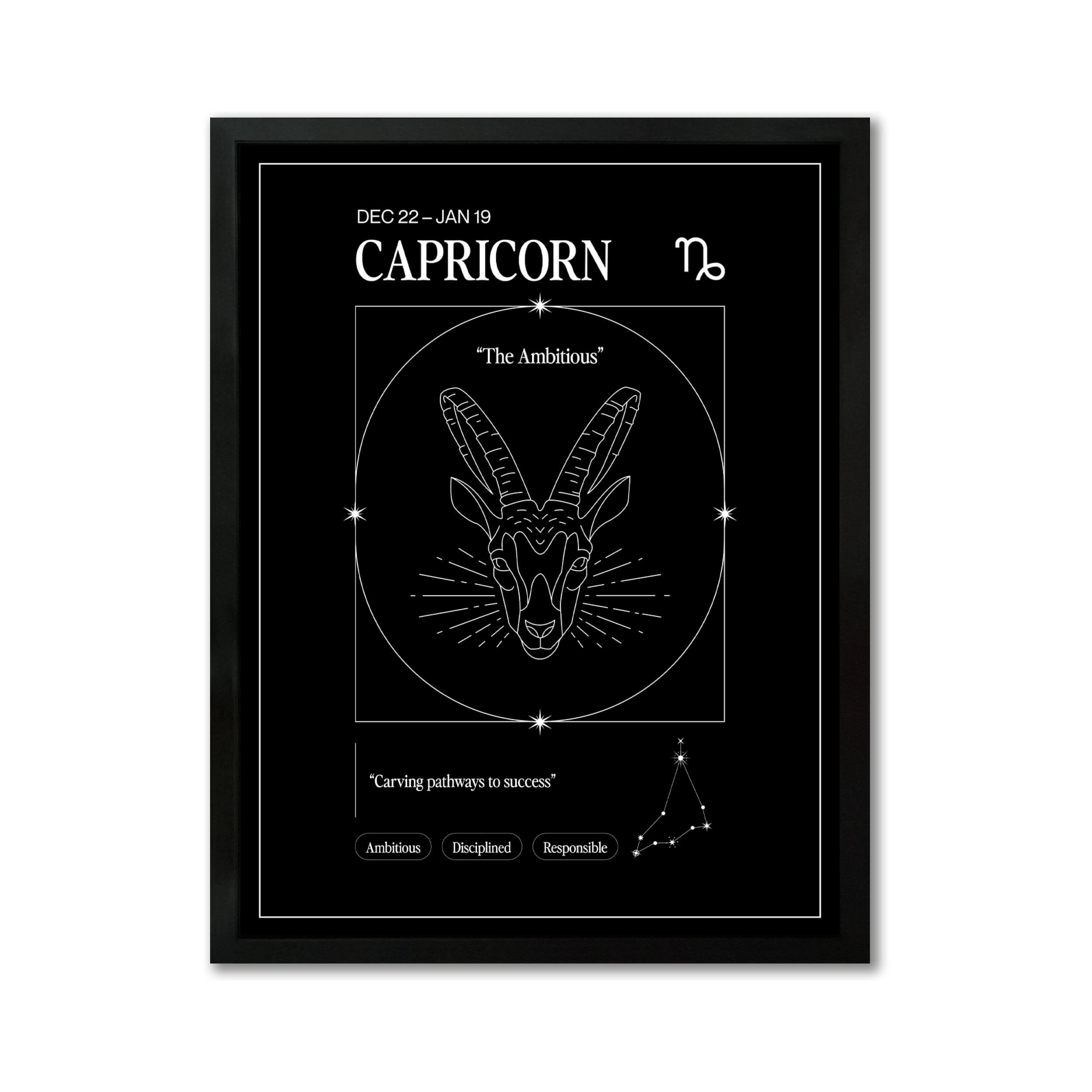 Arte Zodiacal Capricornio | Ilustracion | Digital (Correo Electrónico, 28x37cm)