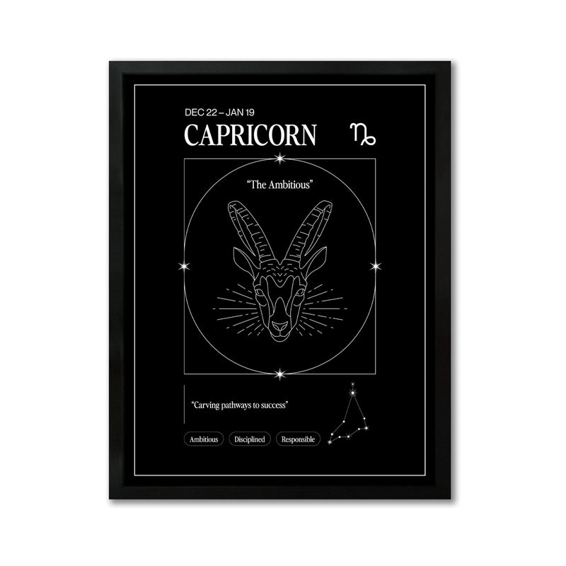 Arte Zodiacal Capricornio | Ilustracion | Digital (Correo Electrónico, 28x37cm)