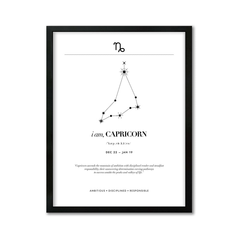 Arte Zodiacal Capricornio | Minimalista y Elegante | Digital (Correo Electrónico, 28x37cm)