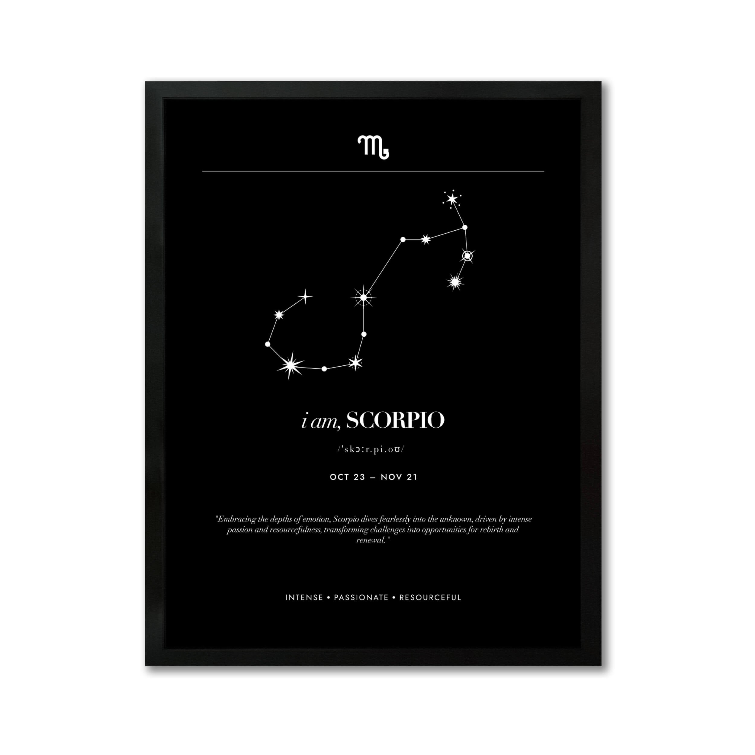 Arte Zodiacal Escorpio | Minimalista y Elegante | Digital (Correo Electrónico, 28x37cm)