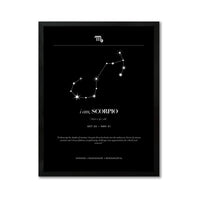 Arte Zodiacal Escorpio | Minimalista y Elegante | Digital (Correo Electrónico, 28x37cm)