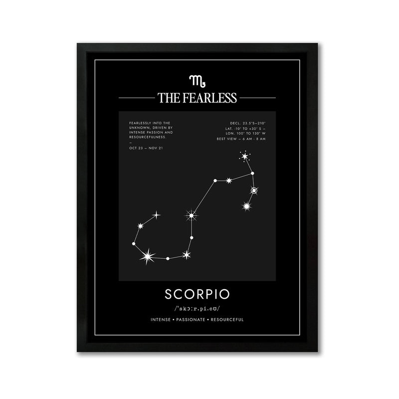 *Arte Zodiacal Escorpio | Coordenadas | Digital (Correo Electrónico, 28x37cm)