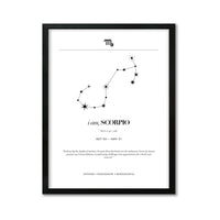 Arte Zodiacal Escorpio | Minimalista y Elegante | Digital (Correo Electrónico, 28x37cm)