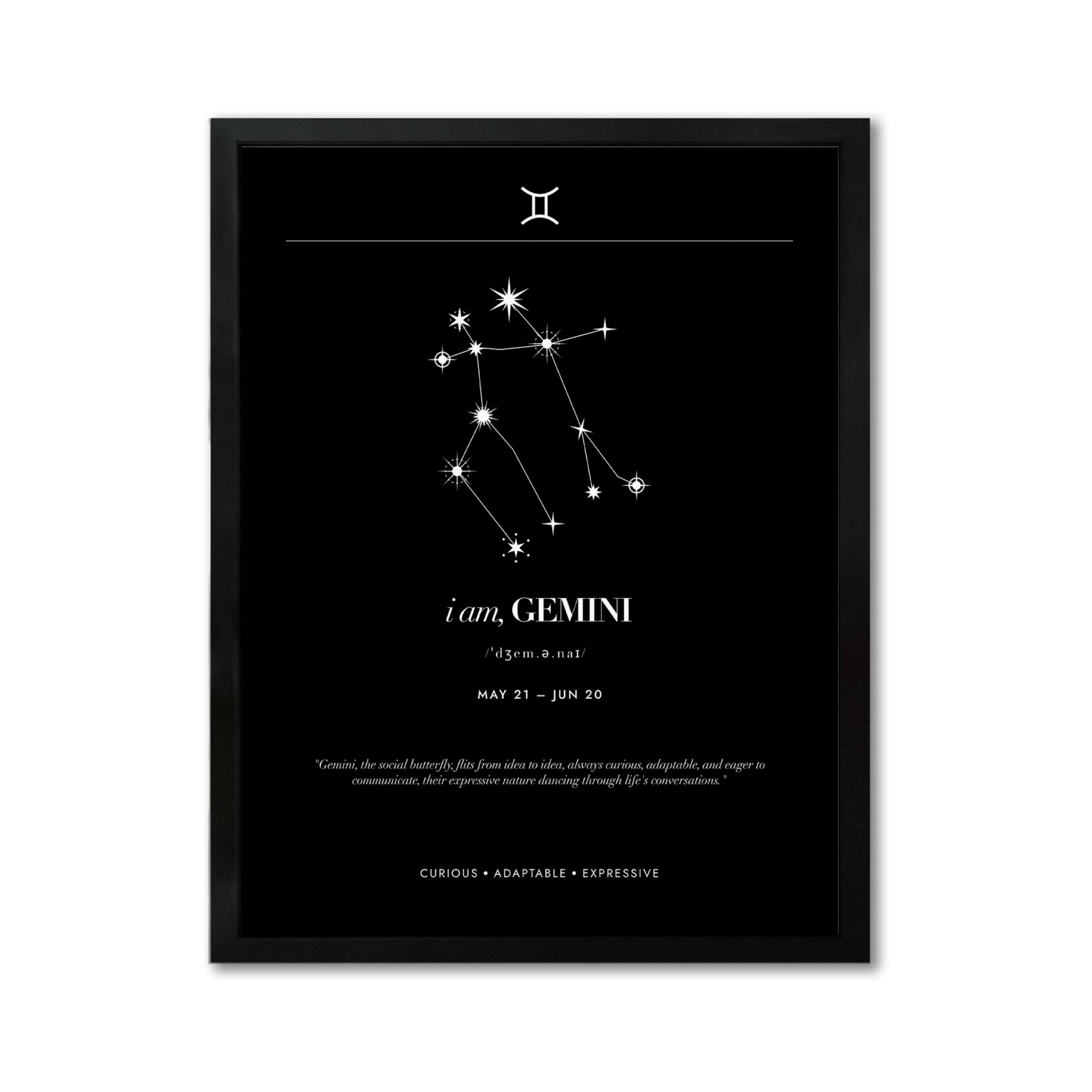 Géminis – Constelación Minimalista – Mapa Zodiacal
