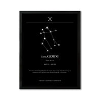 Arte Zodiacal Géminis | Minimalista y Elegante | Digital (Correo Electrónico, 28x37cm)