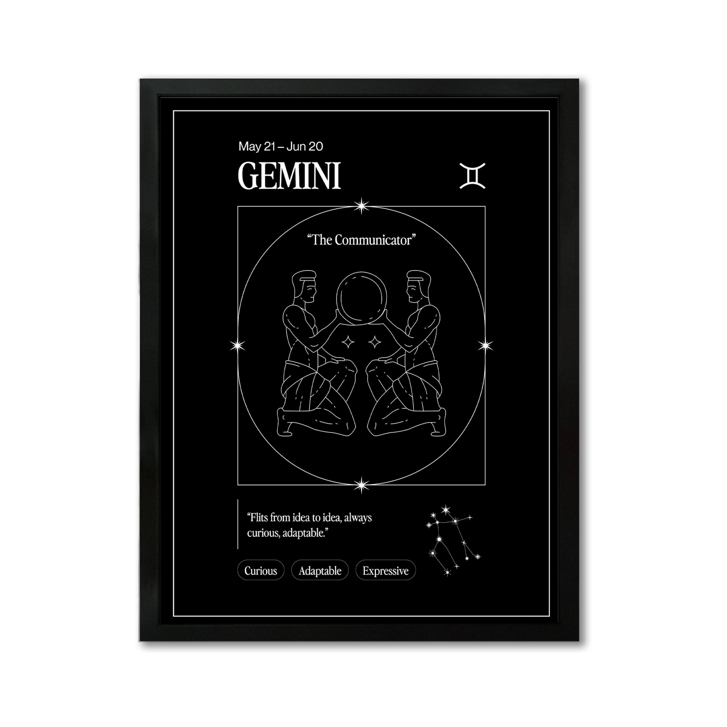 Arte Zodiacal Géminis | Ilustracion | Digital (Correo Electrónico, 28x37cm)