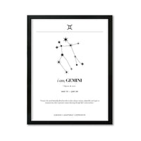 Arte Zodiacal Géminis | Minimalista y Elegante | Digital (Correo Electrónico, 28x37cm)
