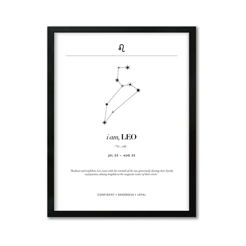 Arte Zodiacal Leo | Minimalista y Elegante | Digital (Correo Electrónico, 28x37cm)