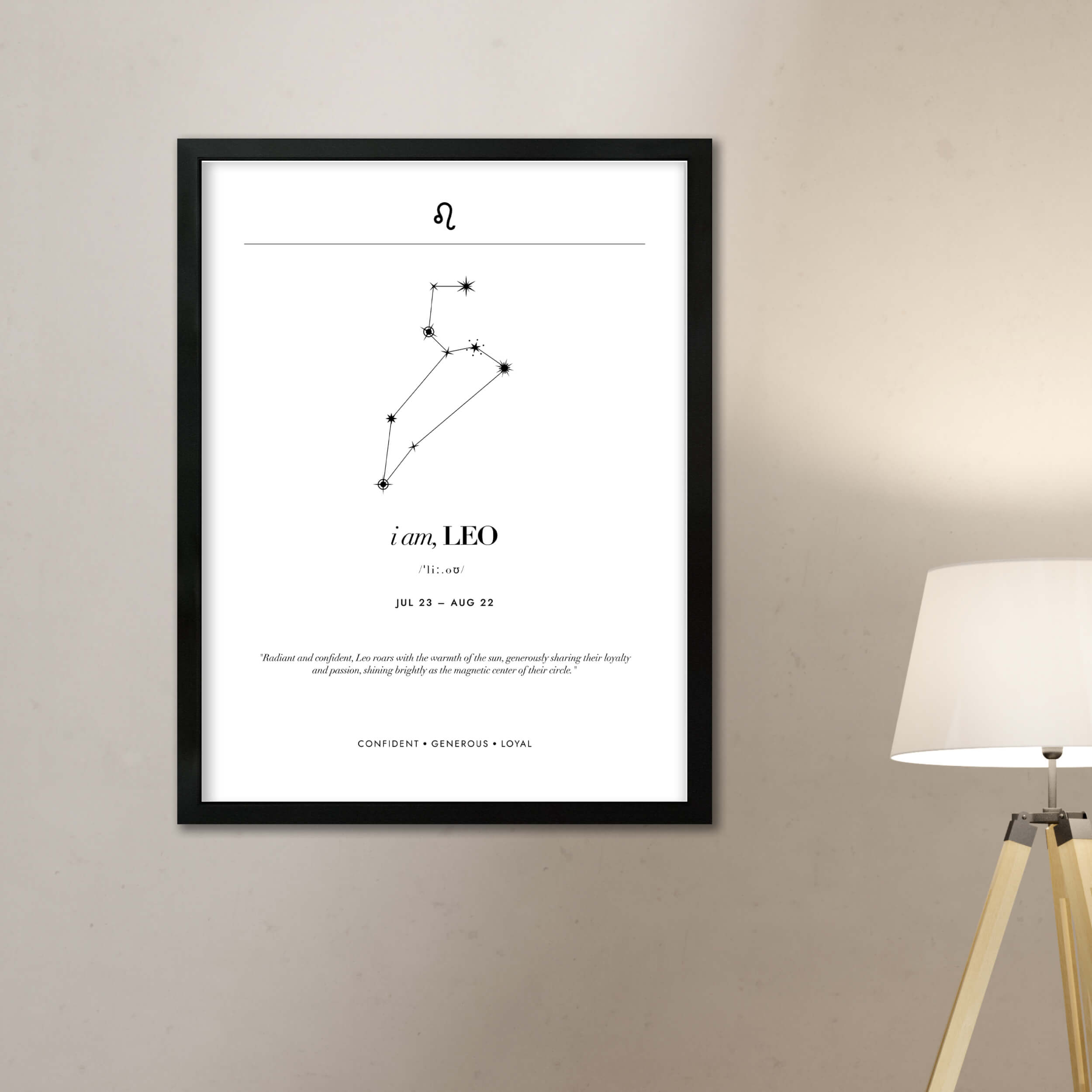 Leo – Constelación Minimalista – Mapa Zodiacal