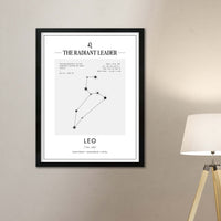 Arte Zodiacal Leo | Coordenadas | Digital (Correo Electrónico, 28x37cm)