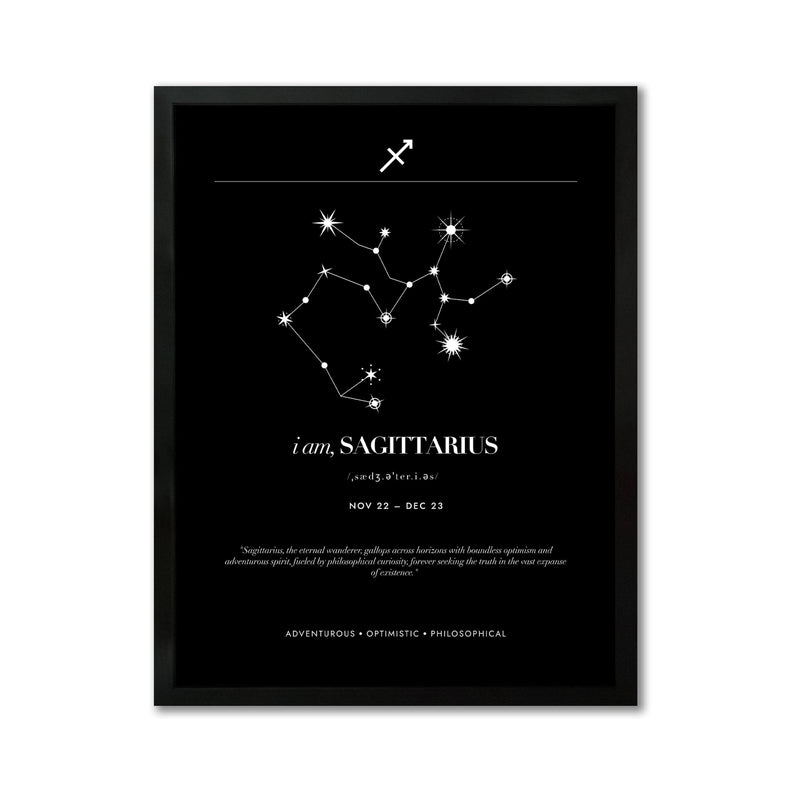 *Arte Zodiacal Sagitario | Minimalista y Elegante | Digital (Correo Electrónico, 28x37cm)