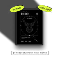 Arte Zodiacal Tauro | Ilustración | Digital (Correo Electrónico, 28x37cm)