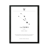 Arte Zodiacal Tauro | Minimalista y Elegante | Digital (Correo Electrónico, 28x37cm)