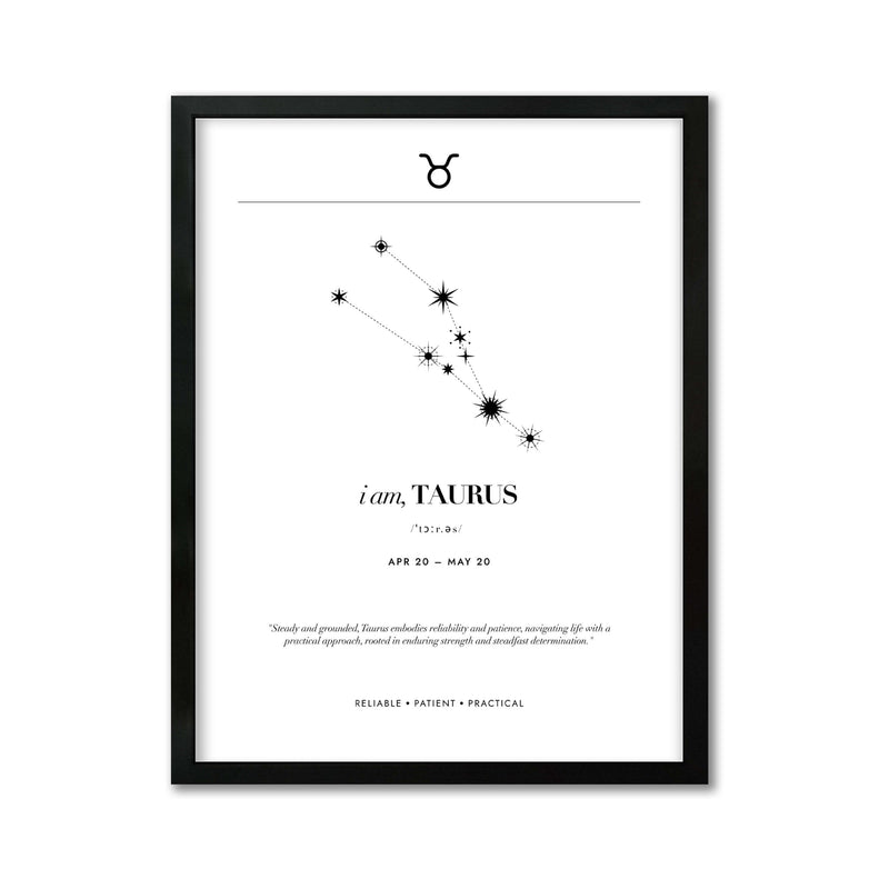 Arte Zodiacal Tauro | Minimalista y Elegante | Digital (Correo Electrónico, 28x37cm)