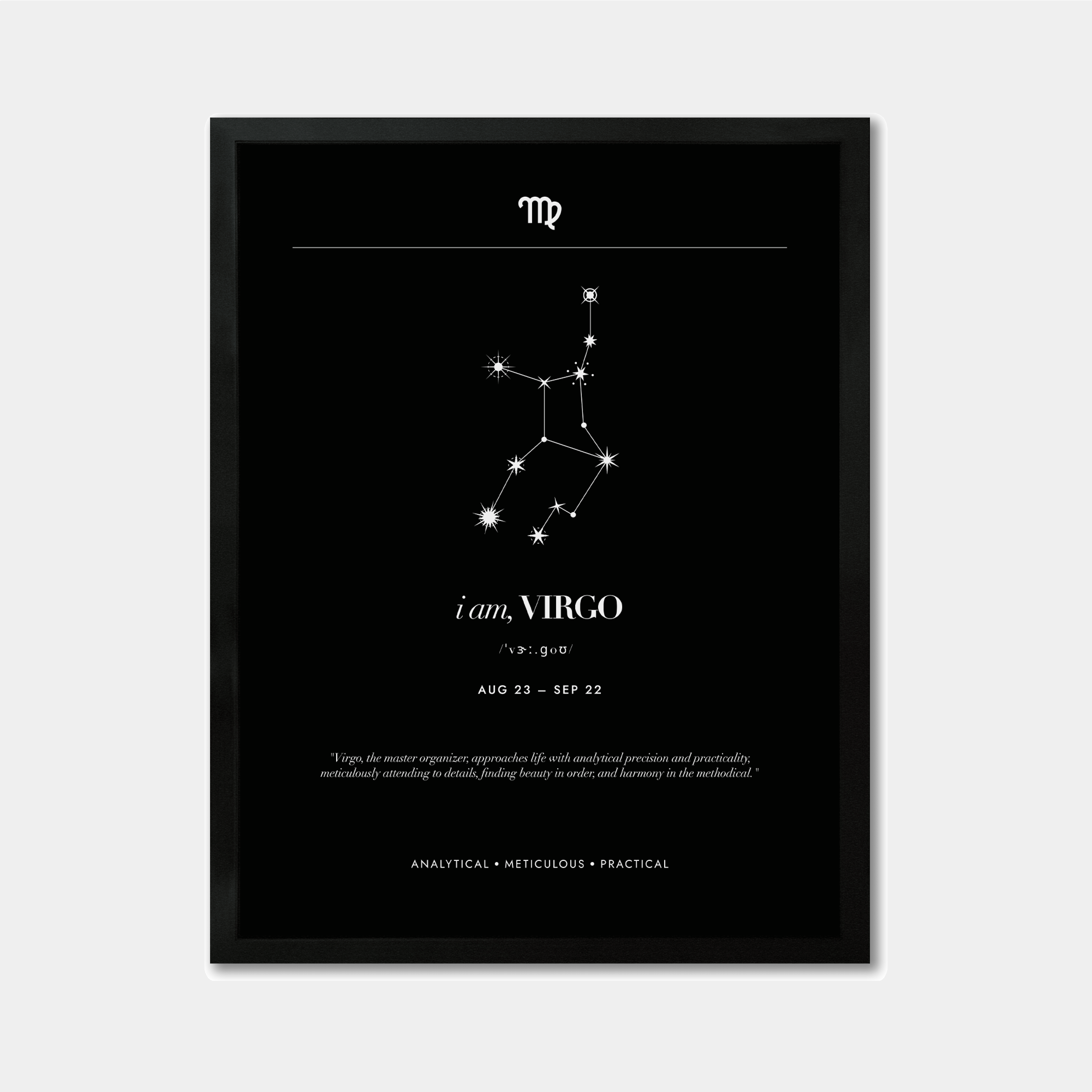 Virgo – Constelación Minimalista – Mapa Zodiacal